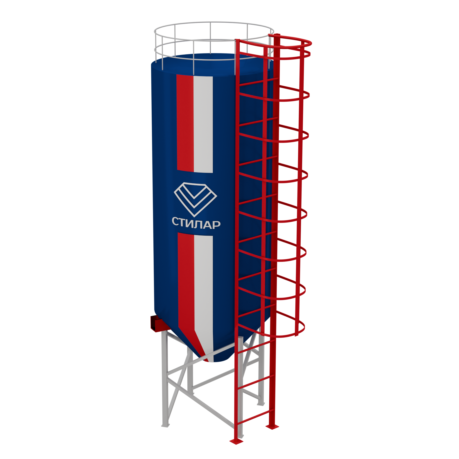Цельносварный силос для цемента и микросилики 75 м³ от производителя